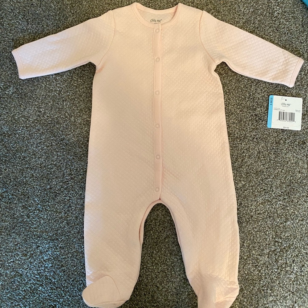 Light pink feetie onesie 6 month new